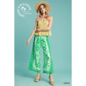 Umgee Floral Wide Leg Pants